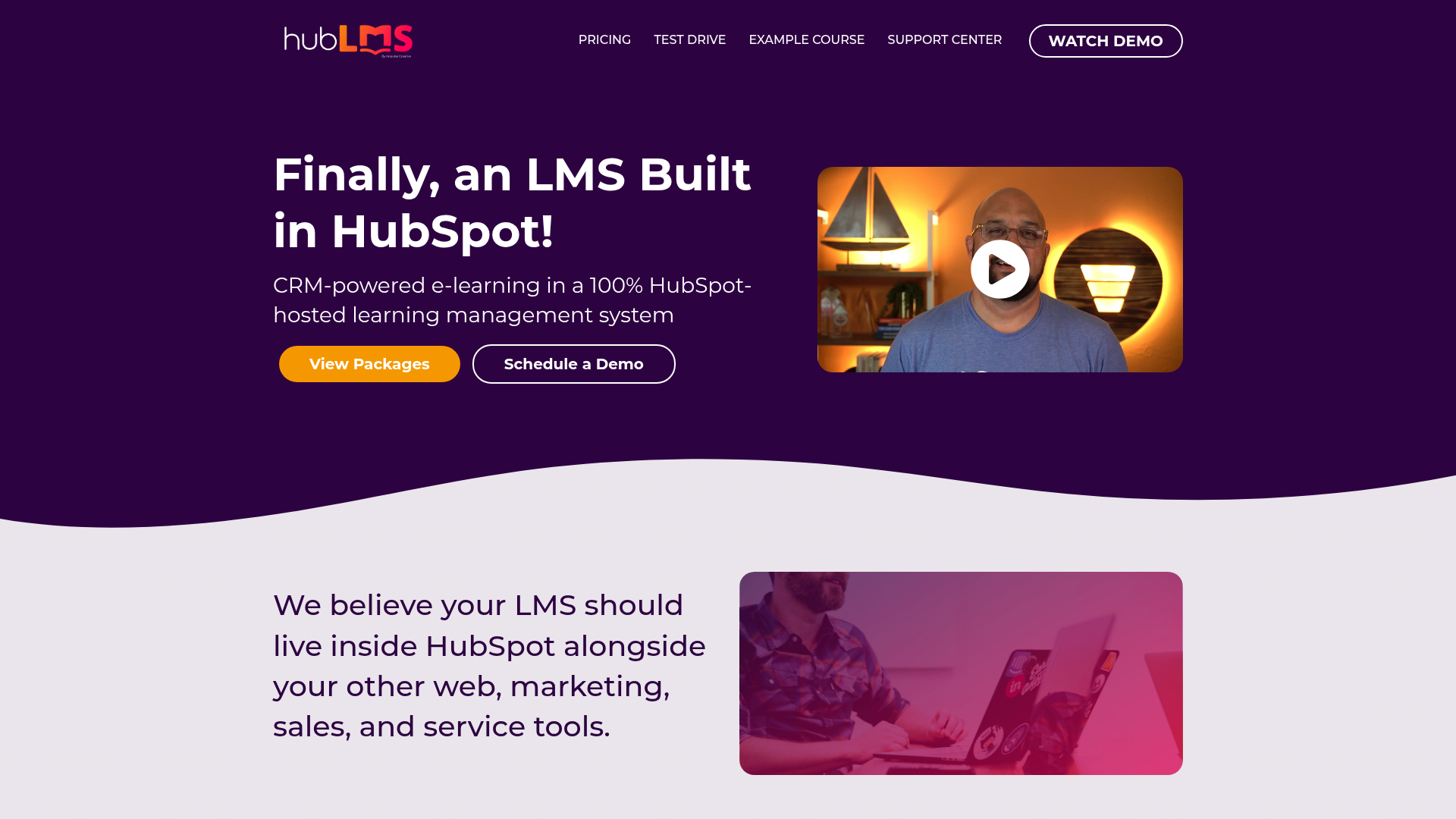 Screenshot of https://hublms.com/