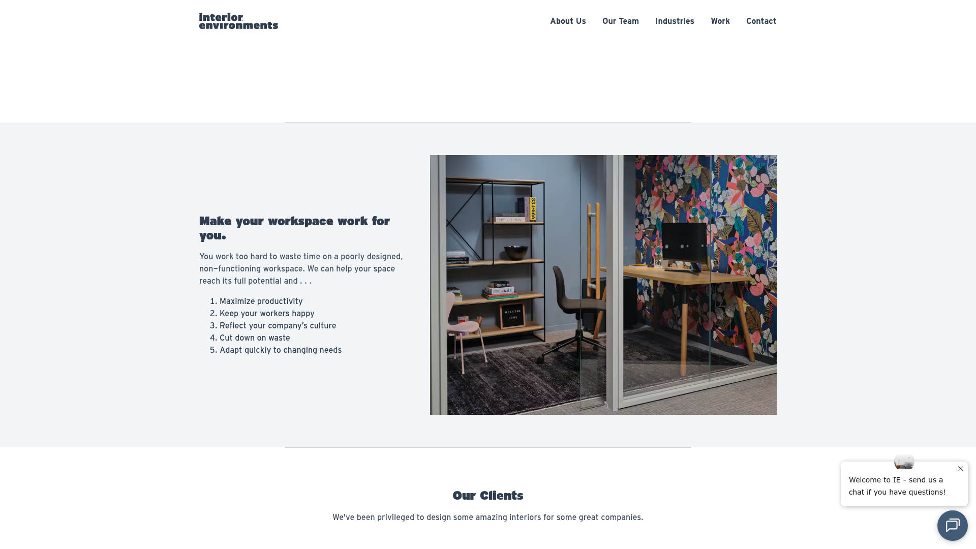 Screenshot of https://ieoffices.com/about/