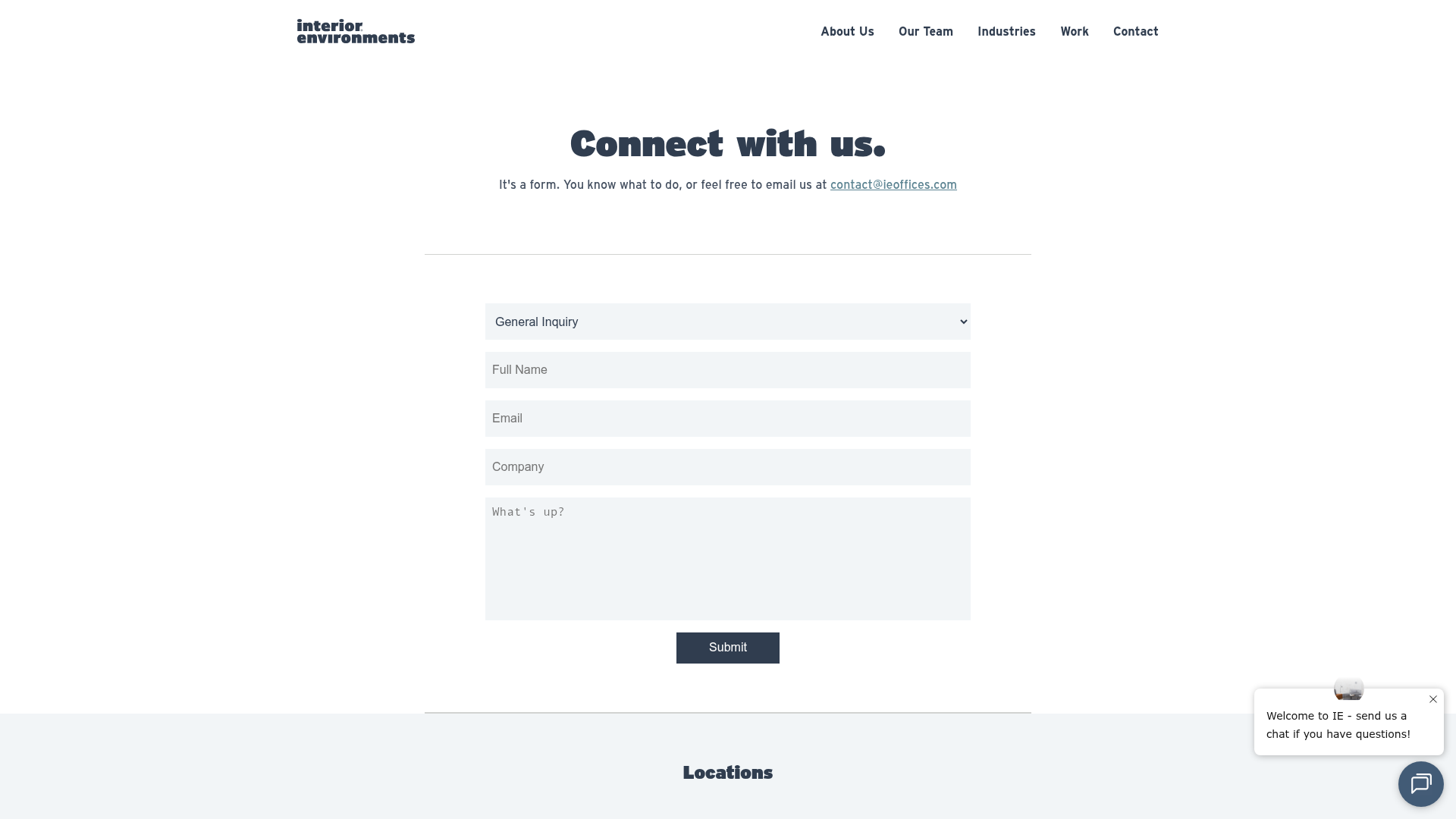 Screenshot of https://ieoffices.com/contact/