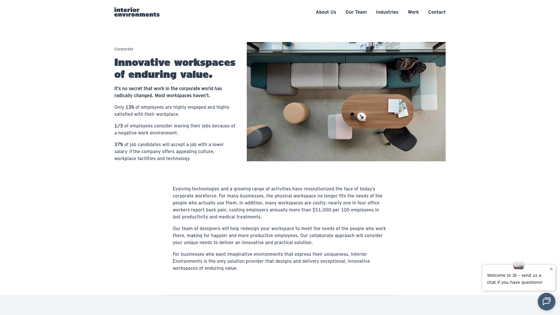 Screenshot of https://ieoffices.com/industry/corporate/