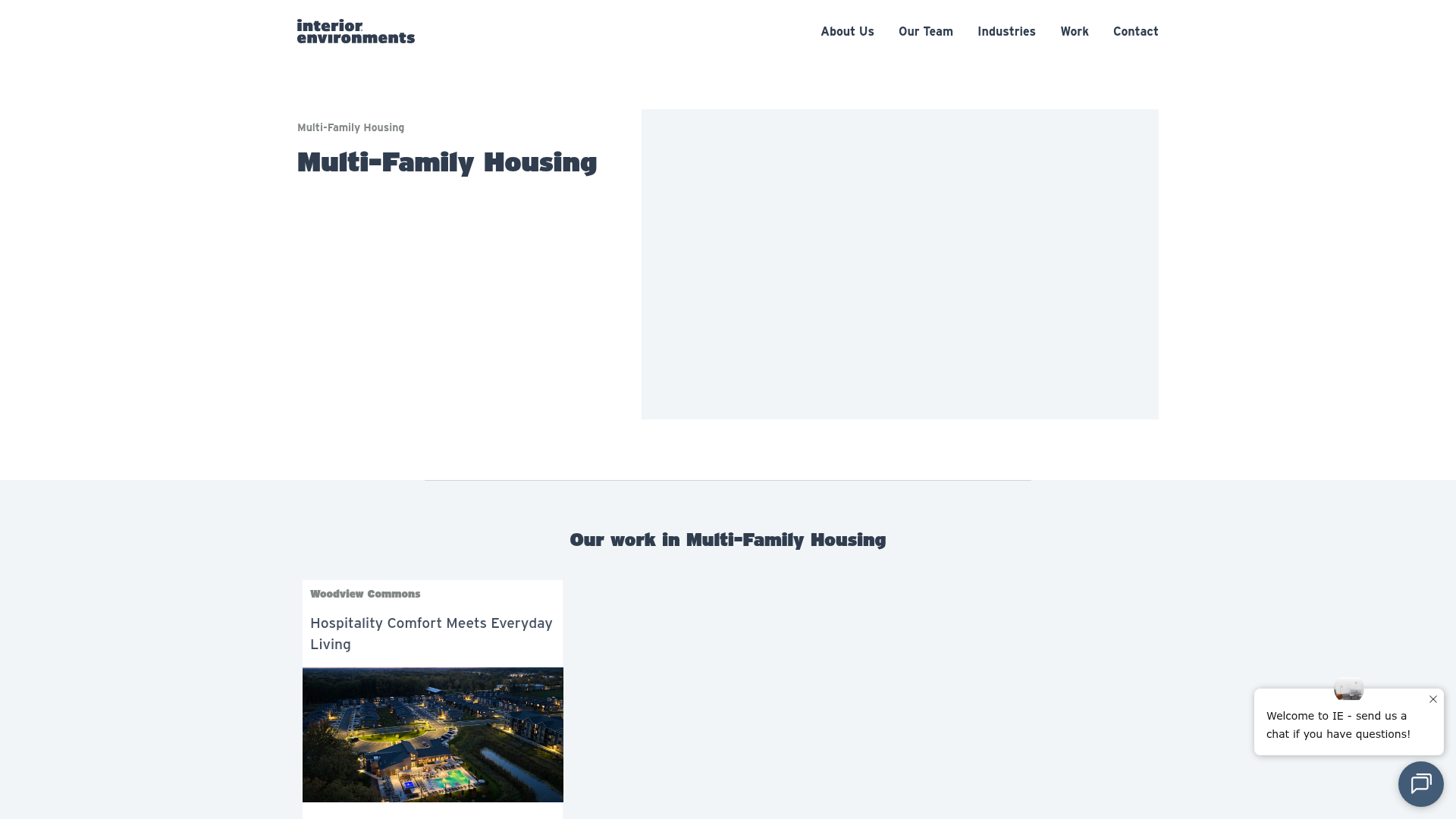 Screenshot of https://ieoffices.com/industry/multi-family-housing/