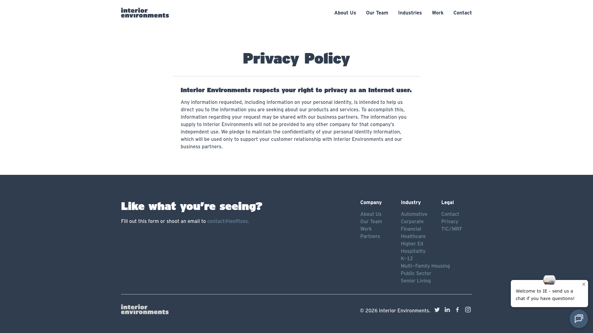Screenshot of https://ieoffices.com/privacy/