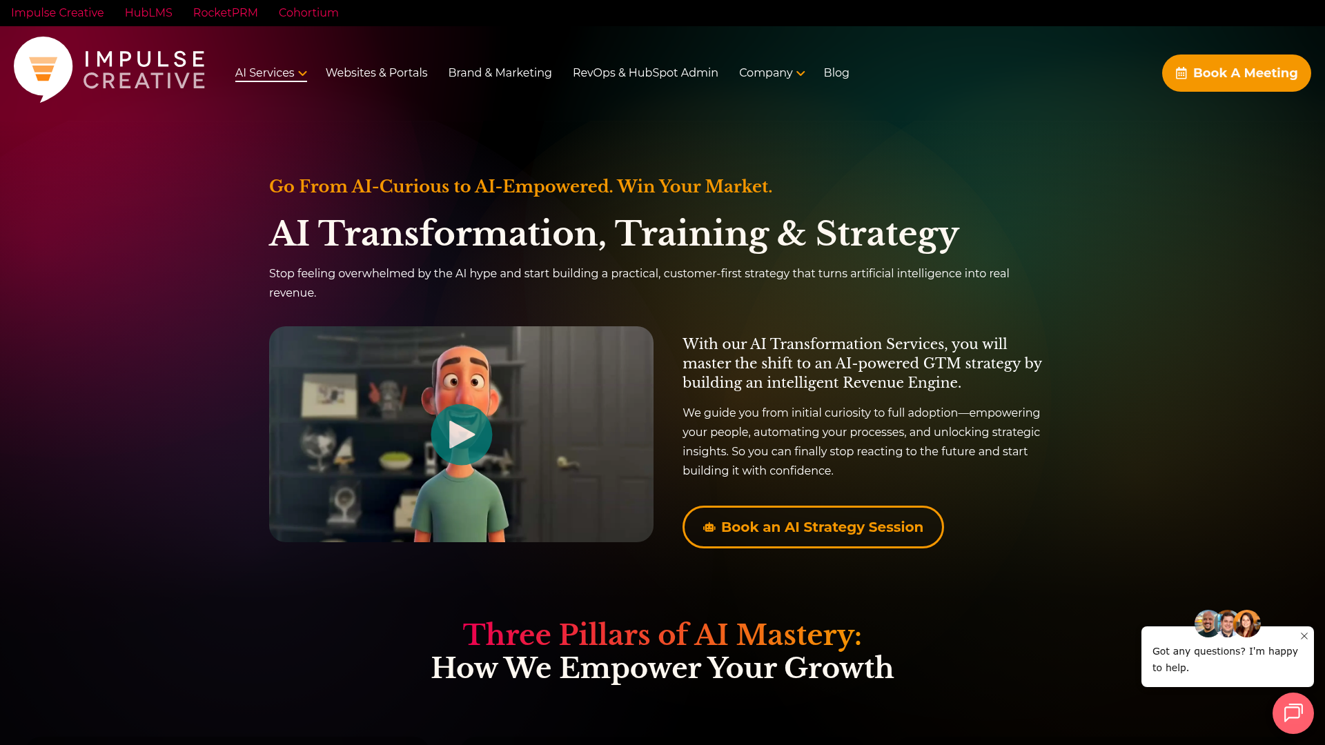 Screenshot of https://impulsecreative.com/ai-services