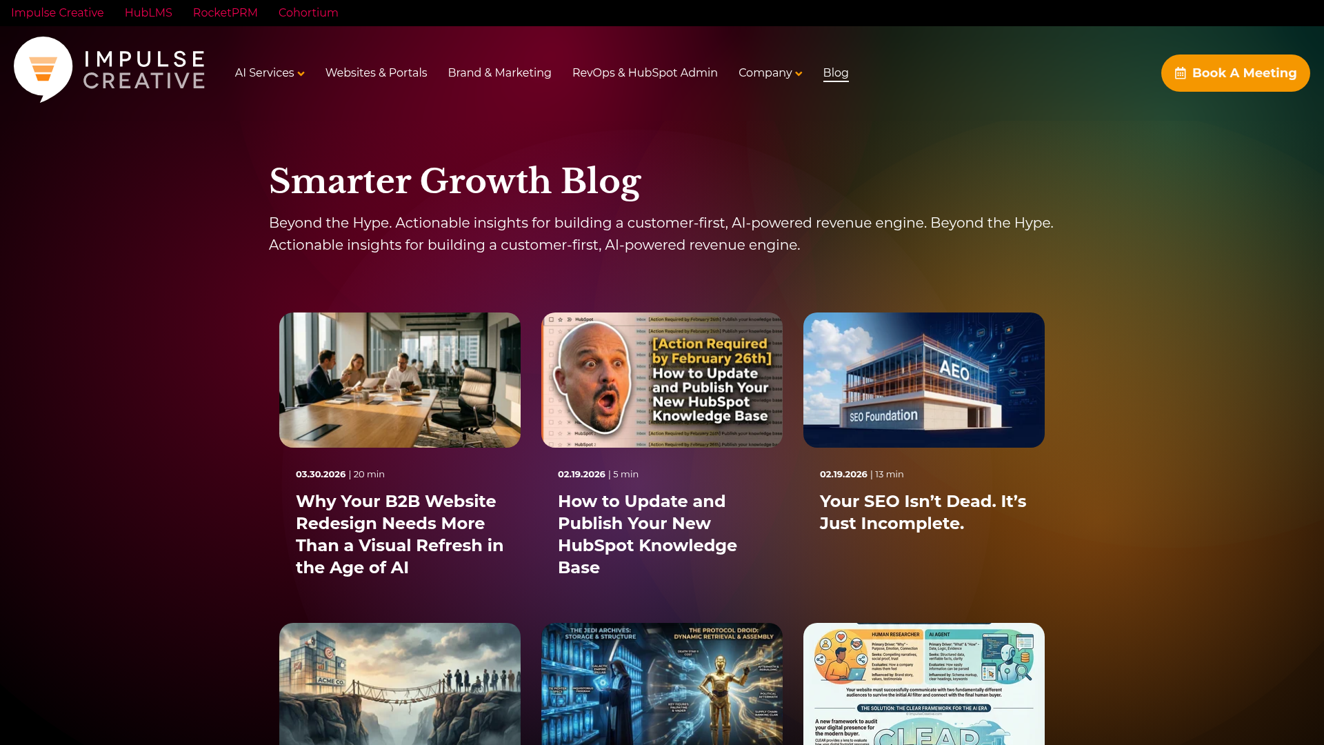 Screenshot of https://impulsecreative.com/blog