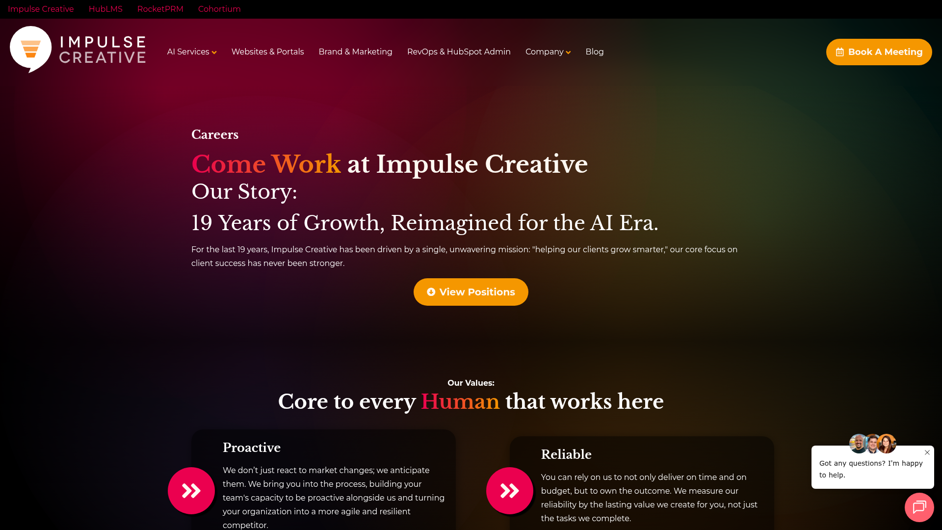Screenshot of https://impulsecreative.com/careers