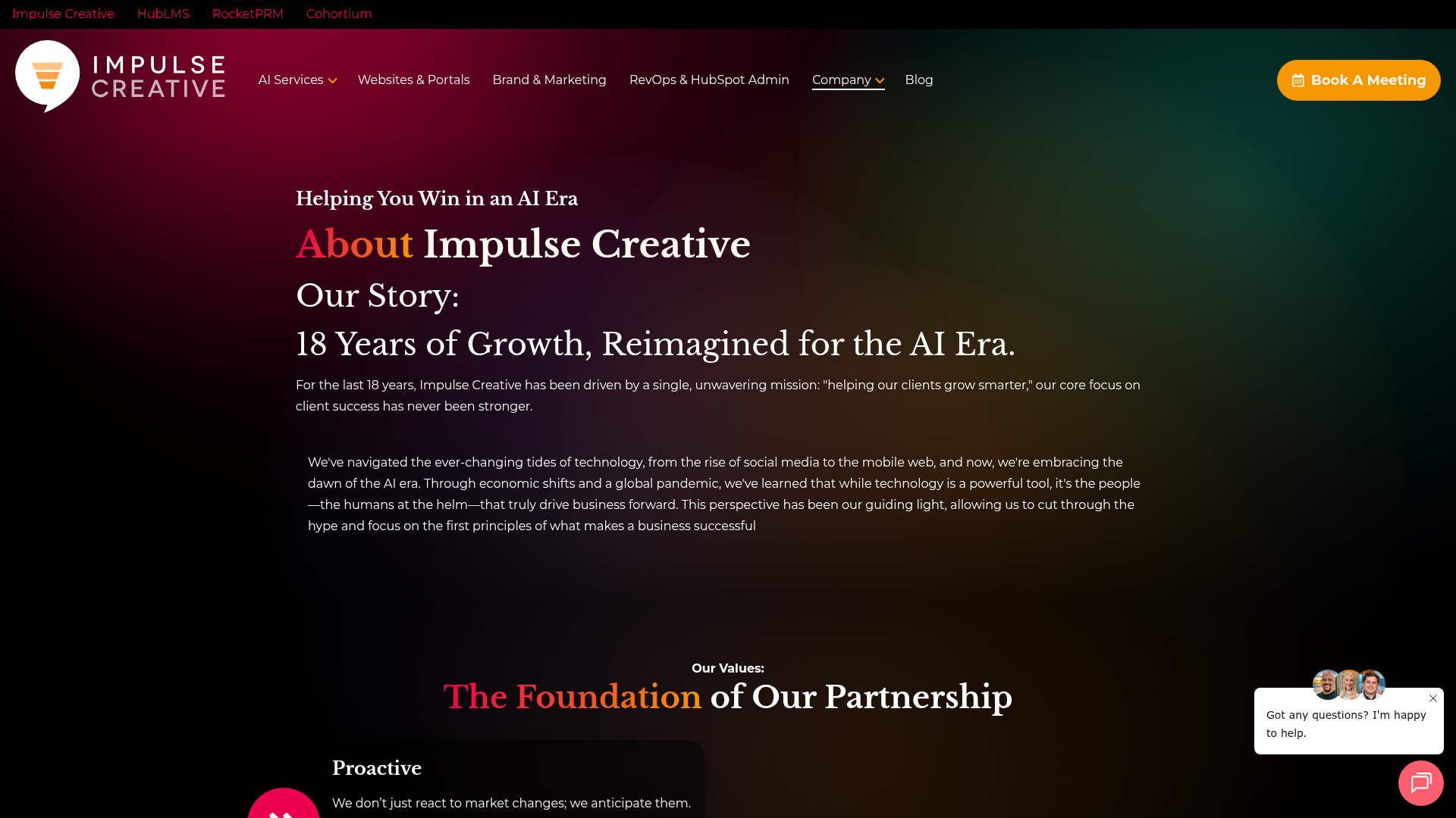 Screenshot of https://impulsecreative.com/company