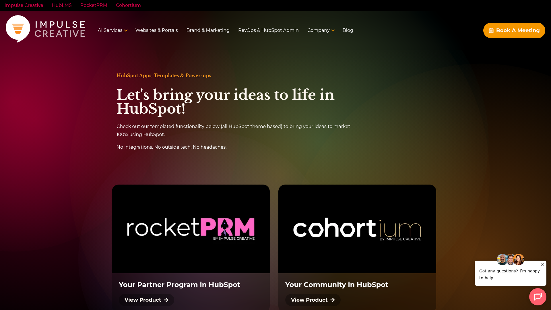 Screenshot of https://impulsecreative.com/products