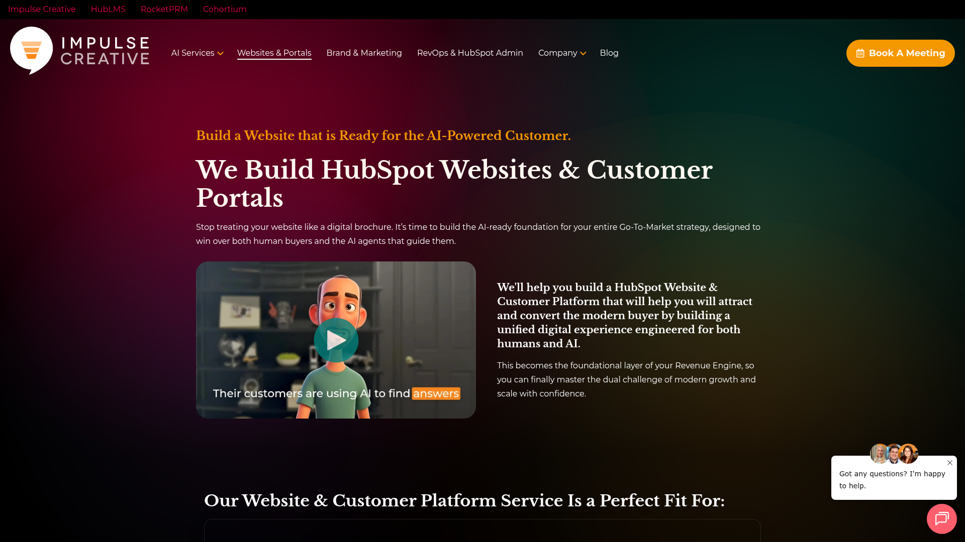 Screenshot of https://impulsecreative.com/services/website-and-customer-portals