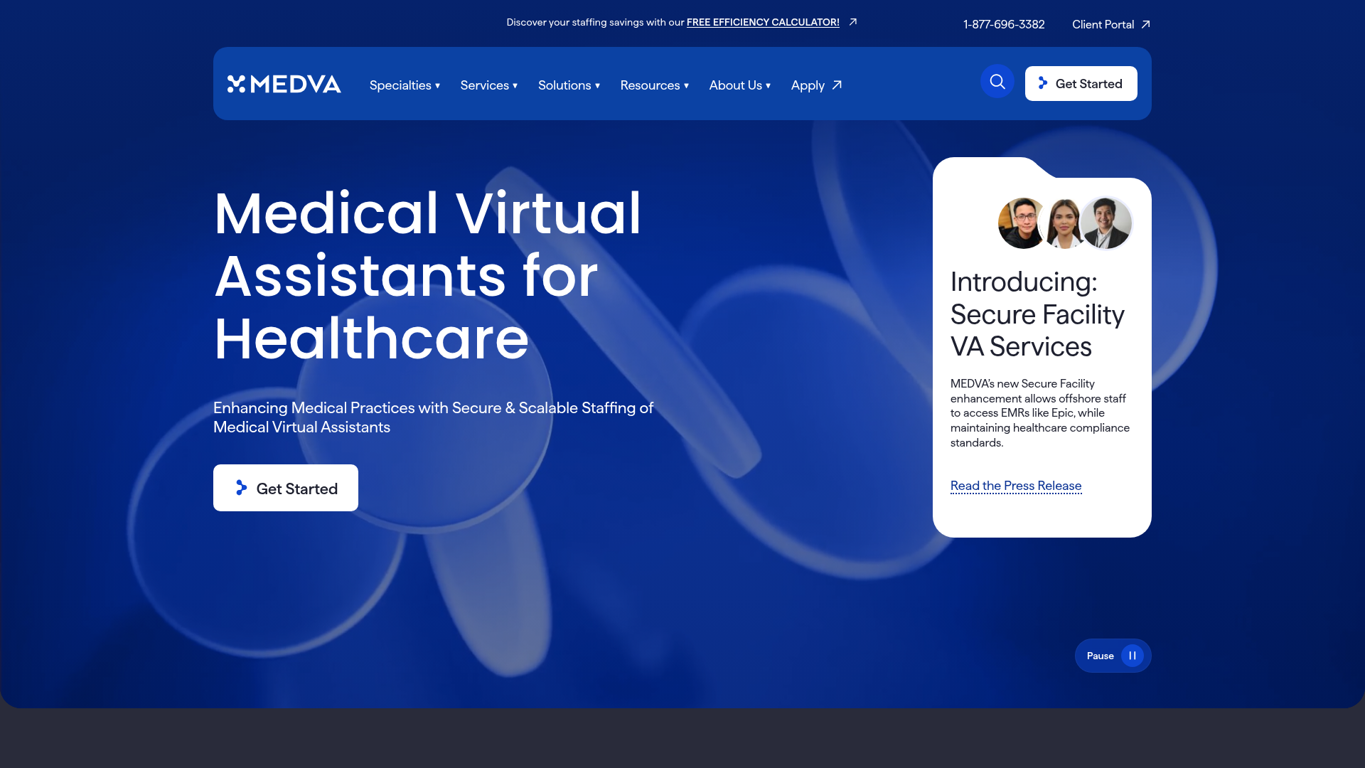 Screenshot of https://www.medva.com/