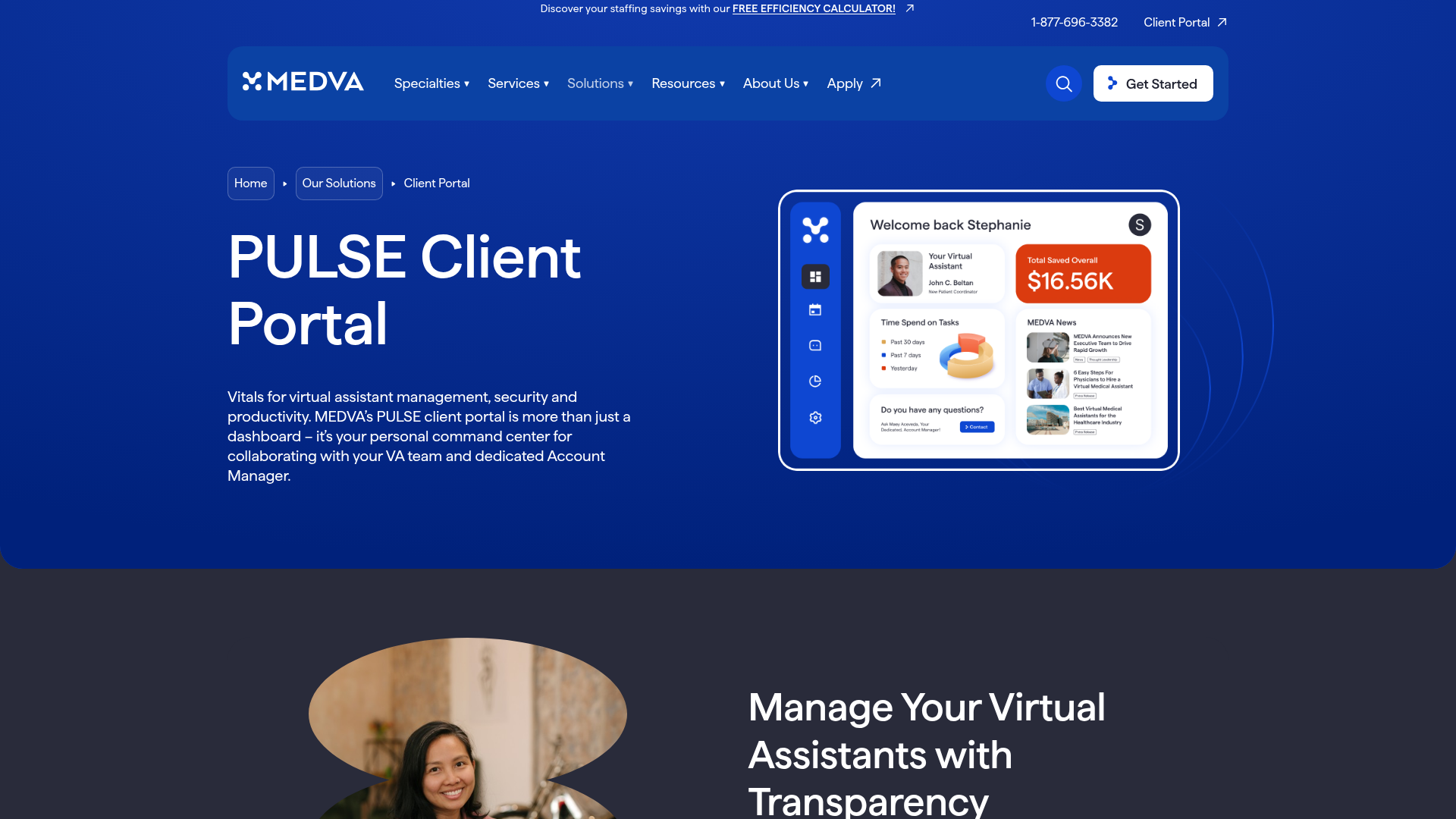 Screenshot of https://www.medva.com/our-solutions/client-portal/