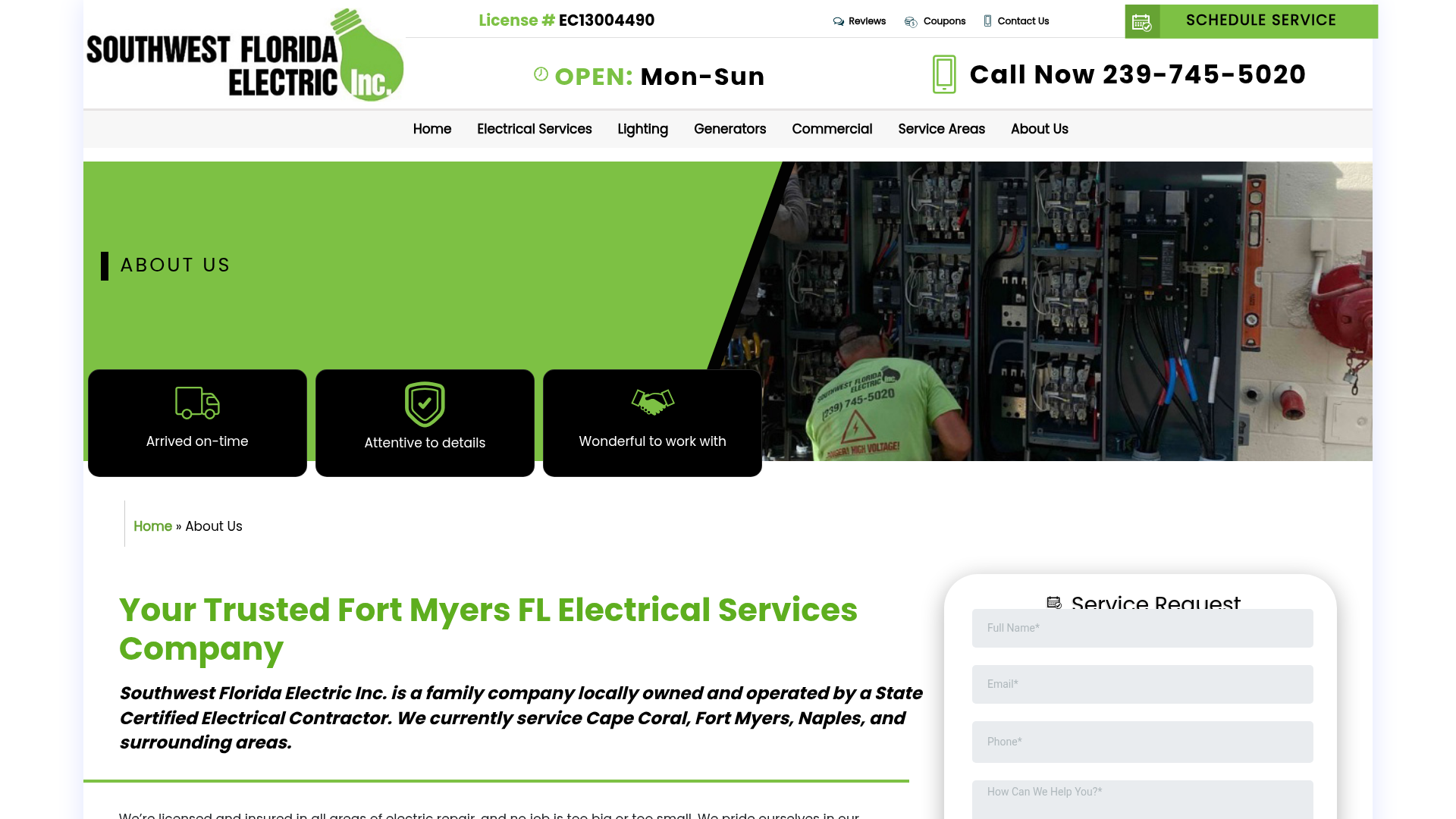 Screenshot of https://www.swflelectric.com/about-us/