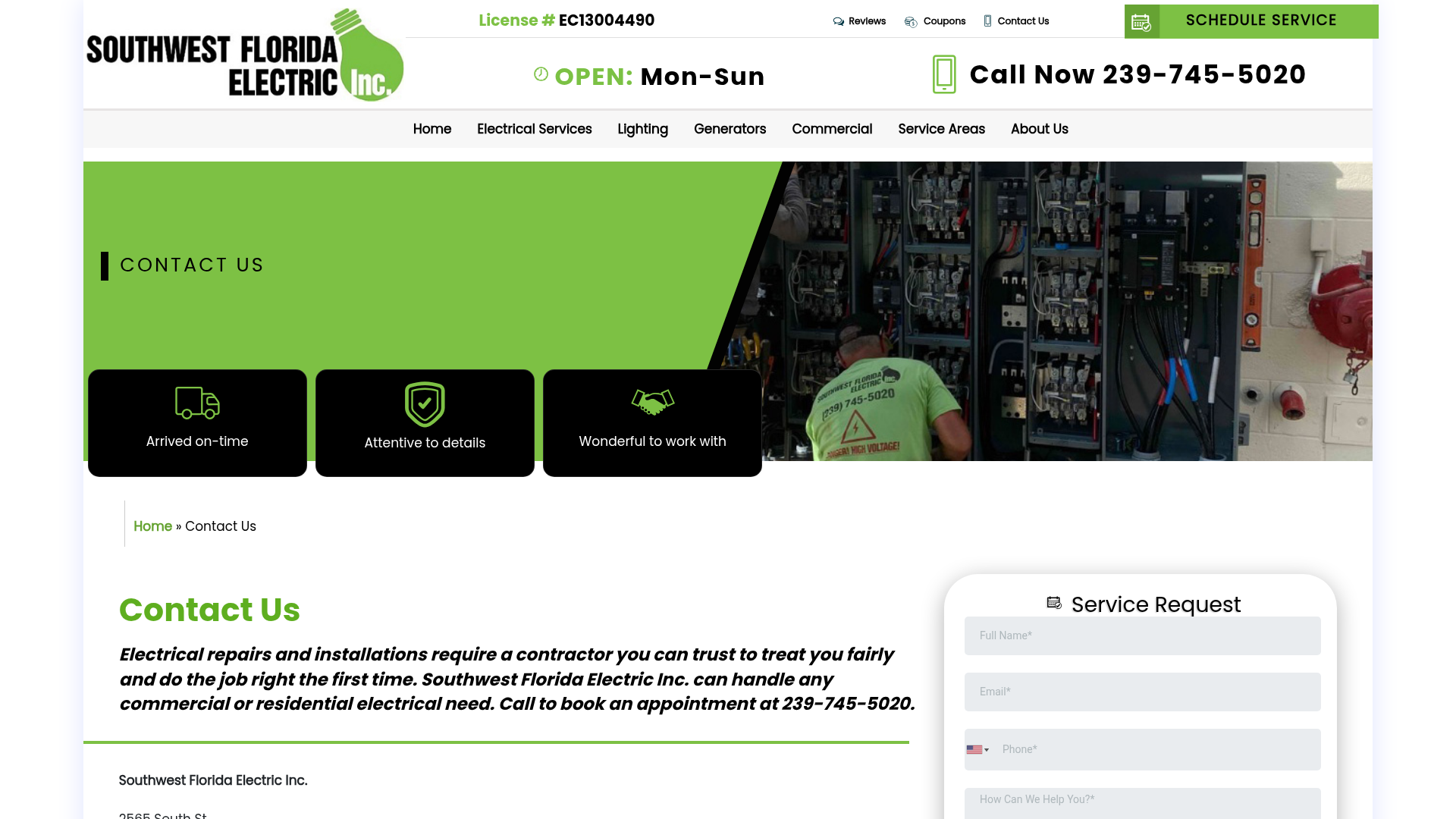 Screenshot of https://www.swflelectric.com/contact-us/