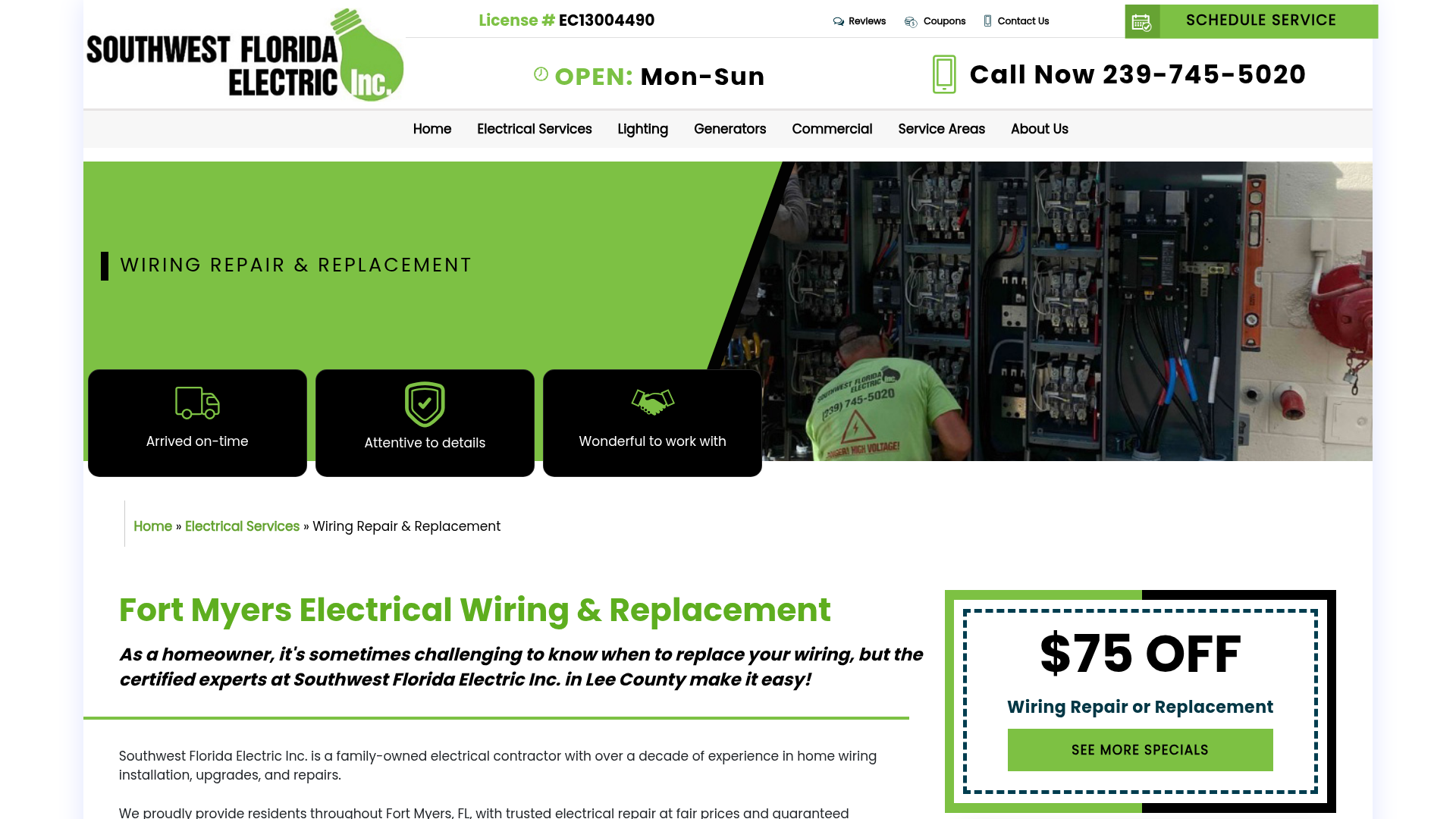 Screenshot of https://www.swflelectric.com/electrical/electrical-wiring/