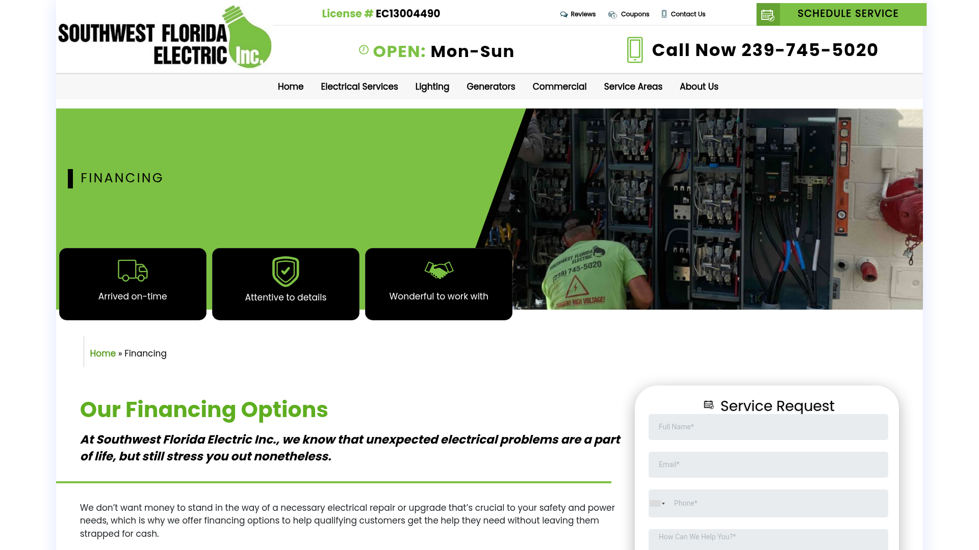 Screenshot of https://www.swflelectric.com/financing/