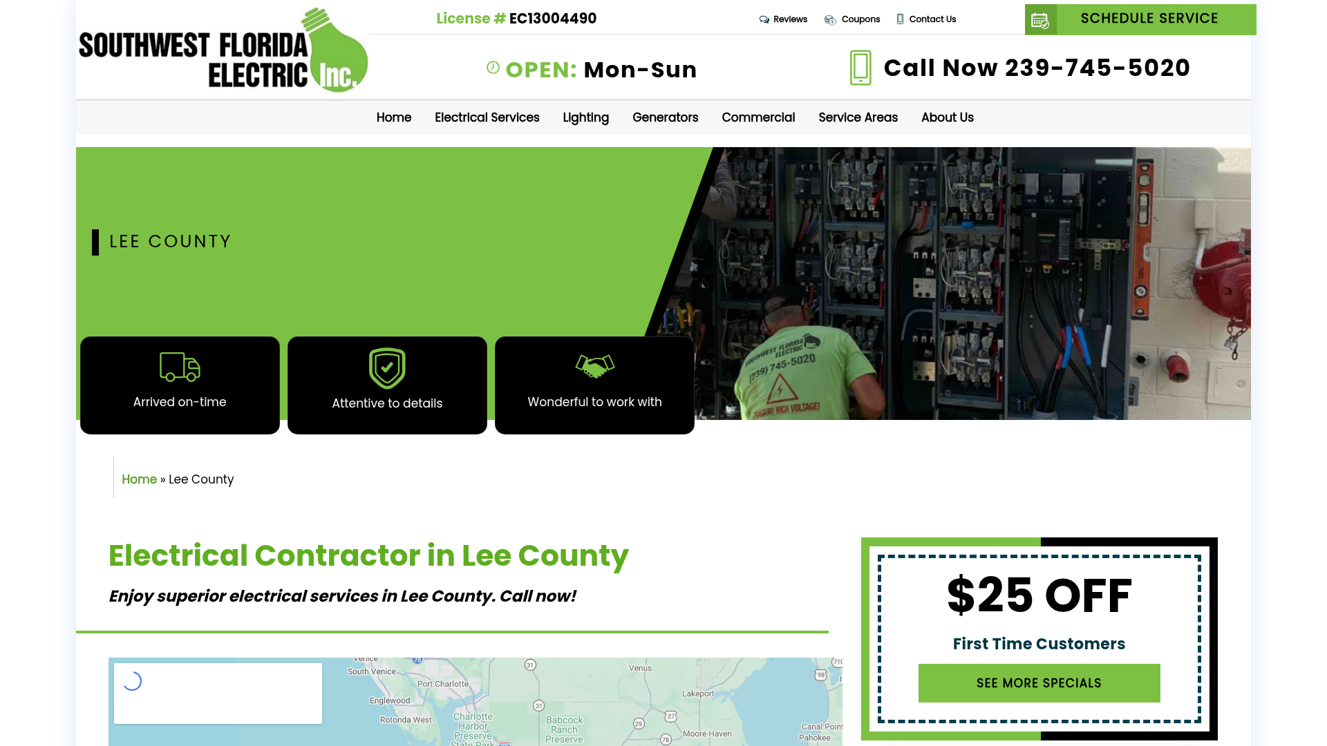 Screenshot of https://www.swflelectric.com/lee-county/